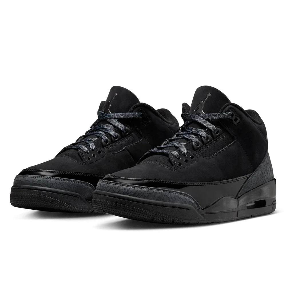Nike Air Jordan 4 Retro Black Cat Black Nubuck Mid Top Lace-Up Sneakers 13